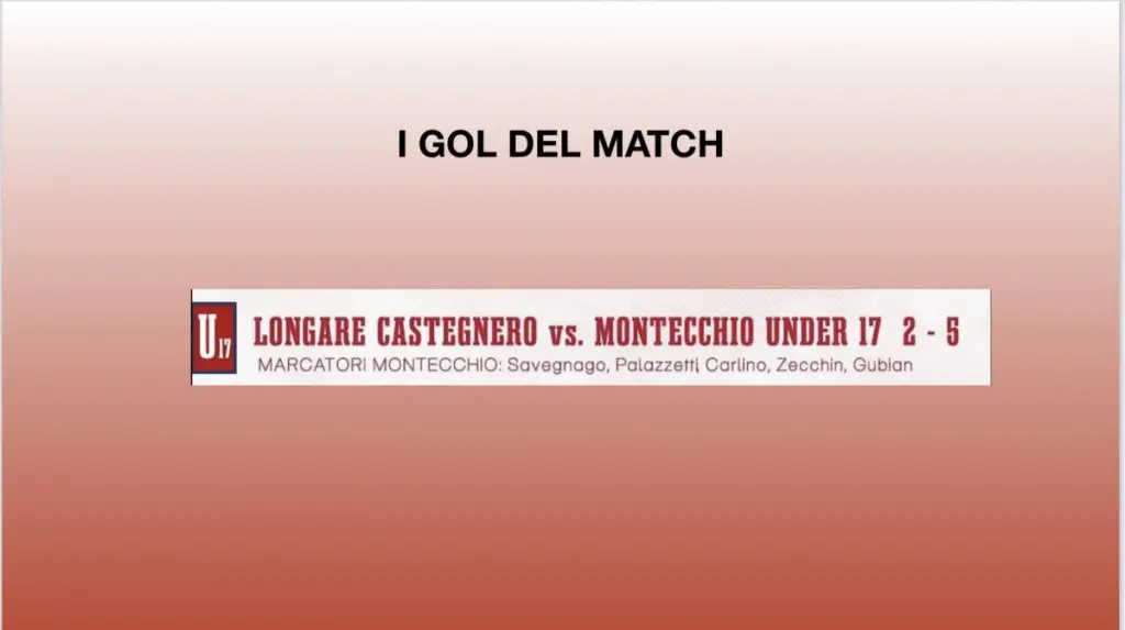 i gol del match “under 17 elite”